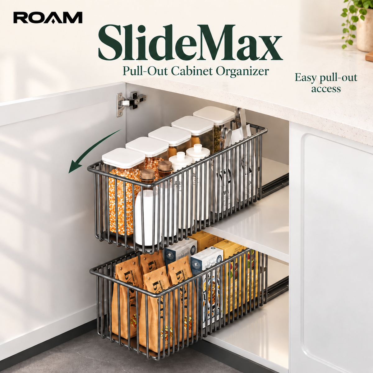 ROAM™ SlideMax — 2-Pack Pull-Out Cabinet Organizer